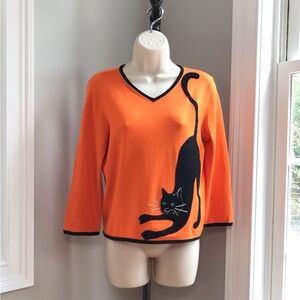 Vintage Michael Simon Black Cat Silk Blend Sweater ~ Women’s Small EUC
